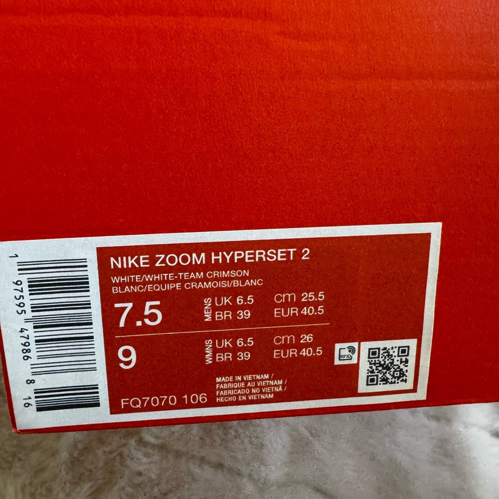 Nike Zoom Hyperset 2. White and Black Retro Trainer Sneakers…. BRAND NEW - Picture 2 of 8
